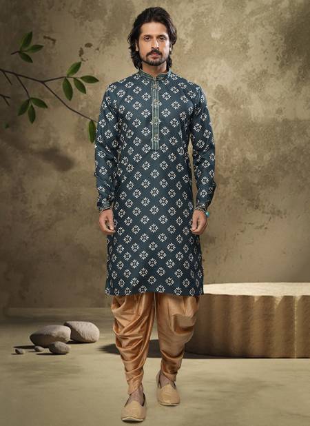 Green Colour Party Wear Mens Cotton Indo Western Collection 1559